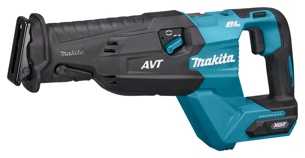 Makita JR002GU201 Scie &agrave; guichet XGT 40V Max Accu avec 2 batteries 40V 4.0Ah et chargeur rapide dans une mallette en plastique