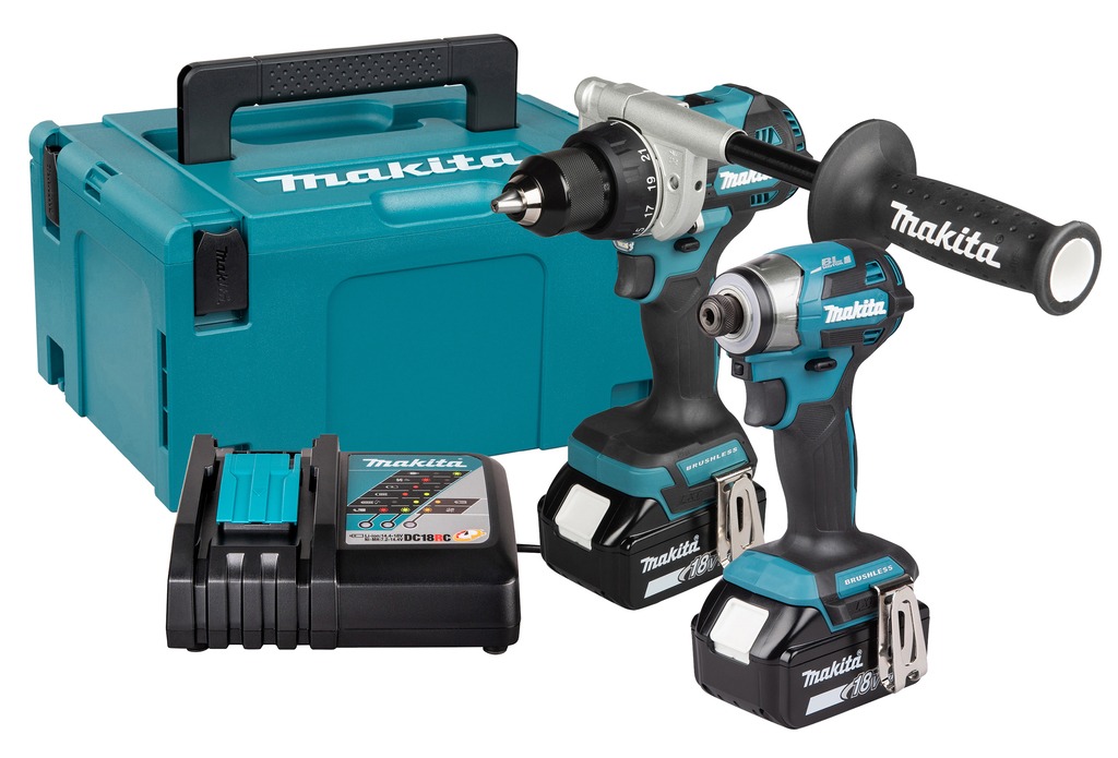Makita DLX2573TJ Ensemble combiné DDF492 (perceuse sans fil) + DTD173 (visseuse à percussion sans fil) 18 V, 5,0 Ah Li-ion dans un coffret Mbox