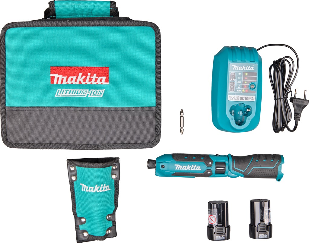 Makita TD023DSX1 Tournevis à frapper 7,2 V, avec 2 batteries de 1,5 Ah et un chargeur, dans un sac