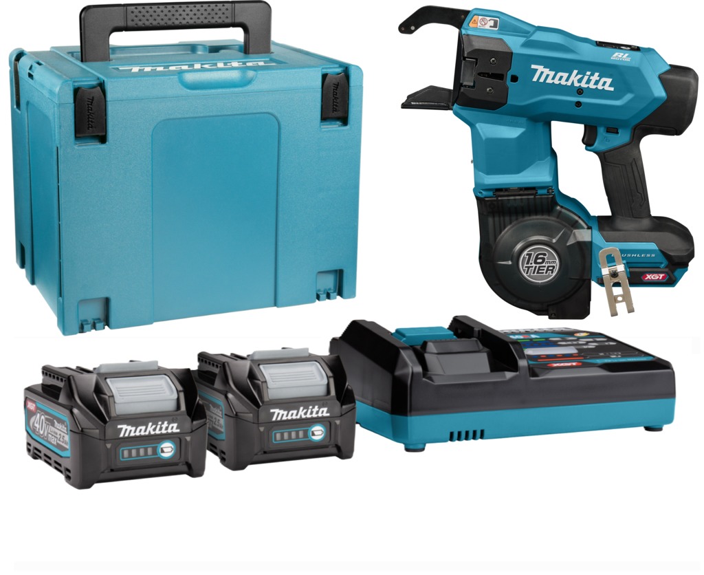 Makita TR001GD203 XGT 40V Max Accu Braiding Machine 1.6mm incl. 2x 2.5Ah batteries et chargeur rapide dans Mbox