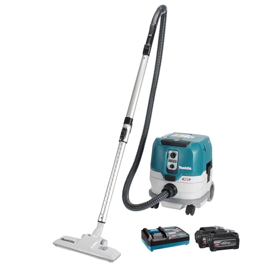 Makita VC005GLU21 Aspirateur XGT 40V Max Accu avec 2 batteries 40V 4.0Ah et chargeur rapide dans la bo&icirc;te