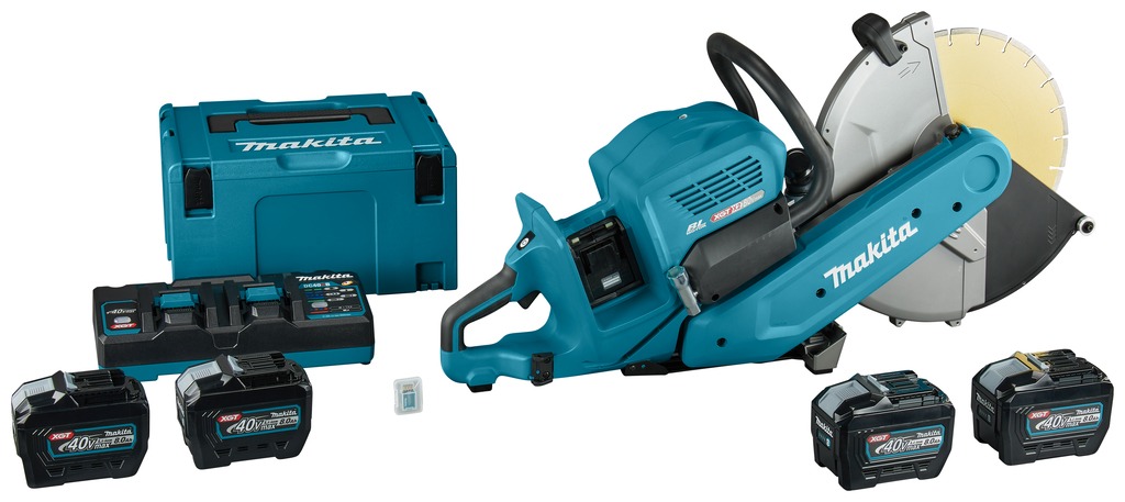 Makita CE002GL402X Fraise 355 mm 2 x 40V Max 4 x 8.0Ah Li-Ion avec émetteur AWS