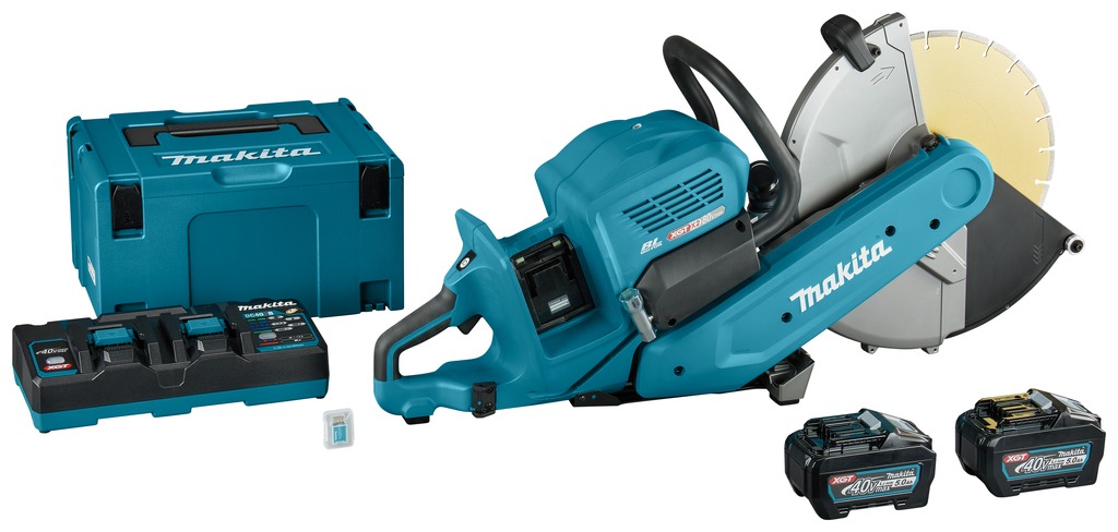 Makita CE002GT202X Fraise 355 mm 2 x 40V Max 2x 5.0Ah Li-Ion avec émetteur AWS