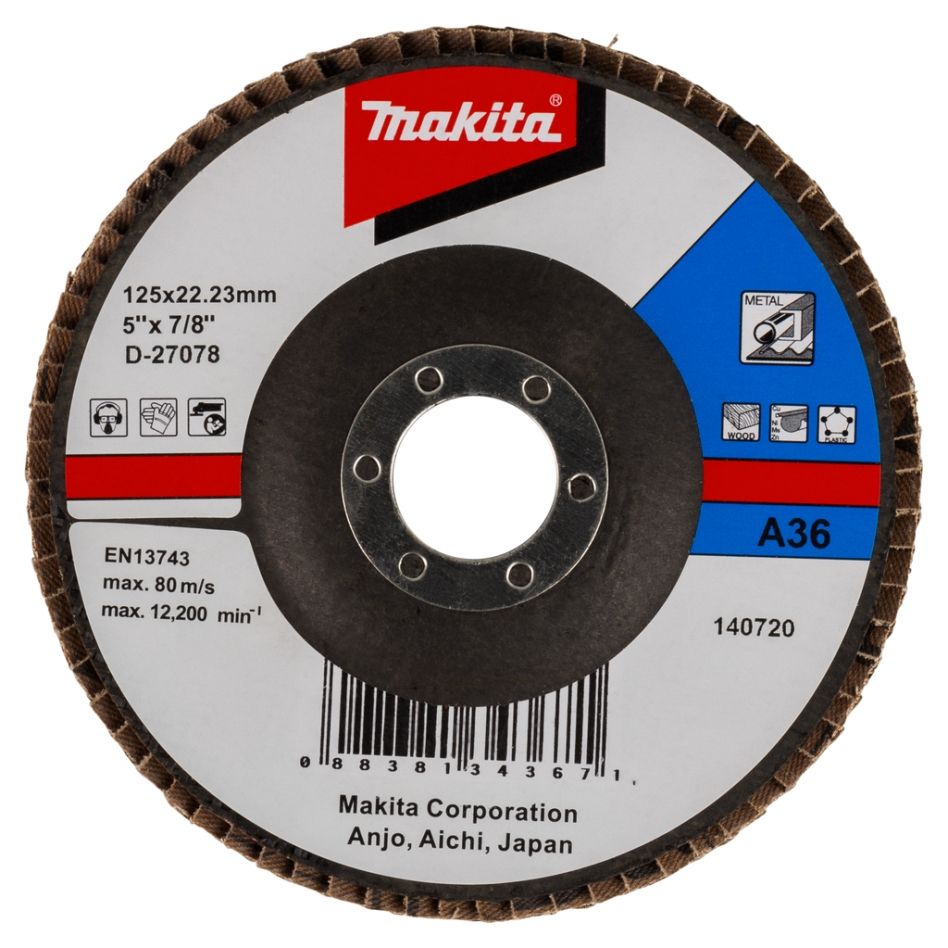 Makita Accessoires D-27078 Lamellenschuurschijf 125x22 K36