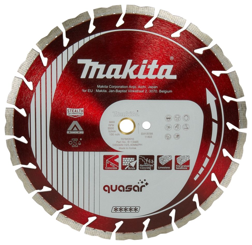 Makita Accessoires B-13465 Roue diamantée 350x25,4/20mm Rouge