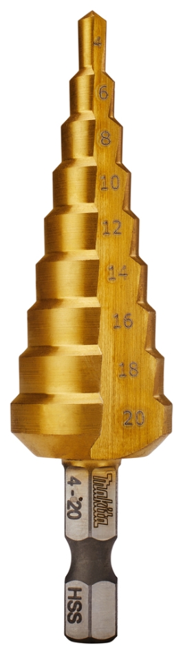 Makita Accessoires D-40129 Foret étagé HSS-TiN 9 étages 4-20 mm
