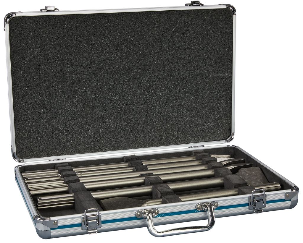 Makita Accessoires D-42488 Set de burins SDS-Max 6 pièces dans une mallette en aluminium