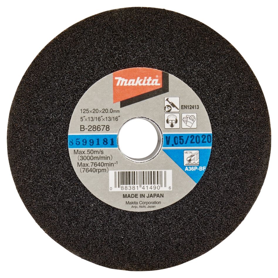 Makita Accessoires B-28678 Meule en acier 125x20x20mm A36P-BF