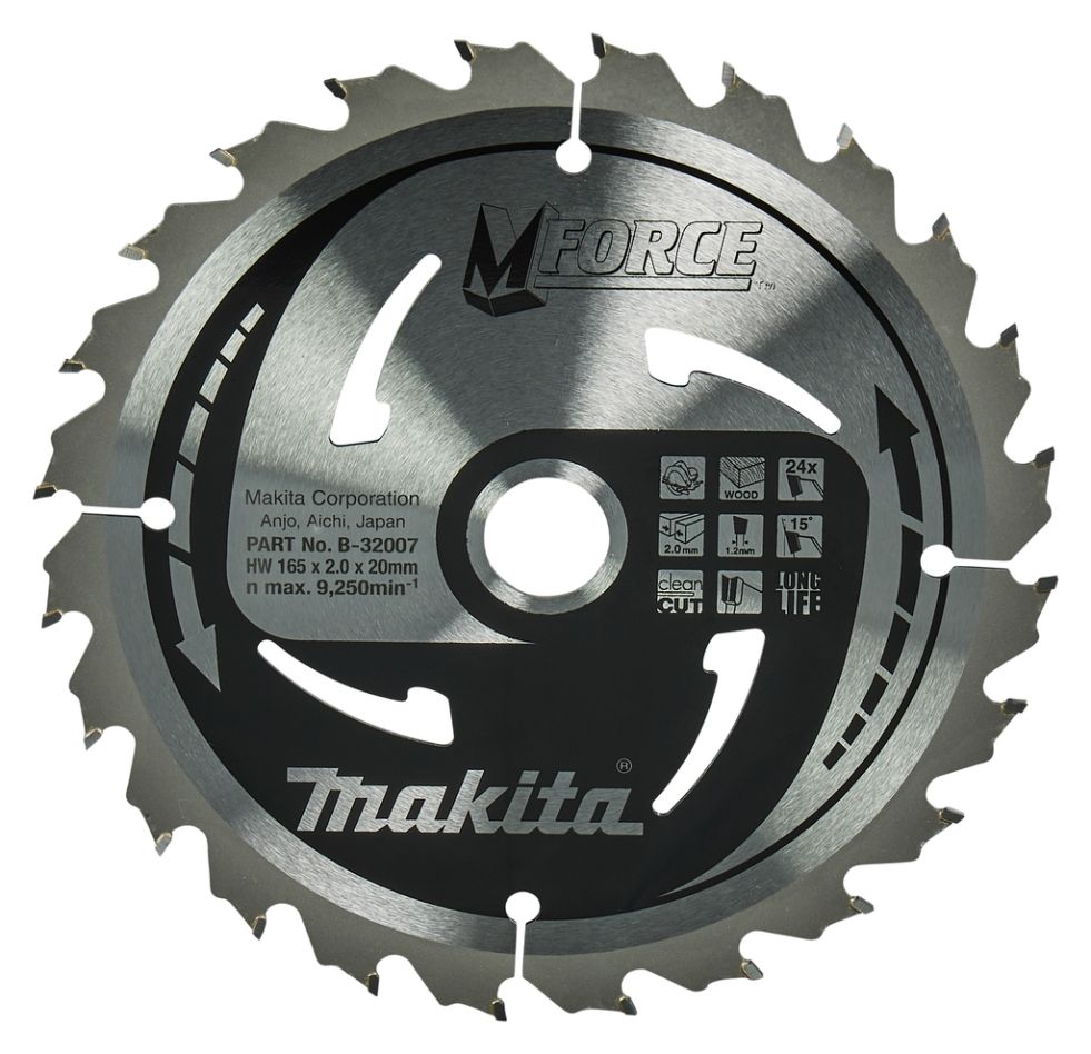 Makita Accessoires B-32007 Lame de scie HM Mforce 165 x 20 x 24T