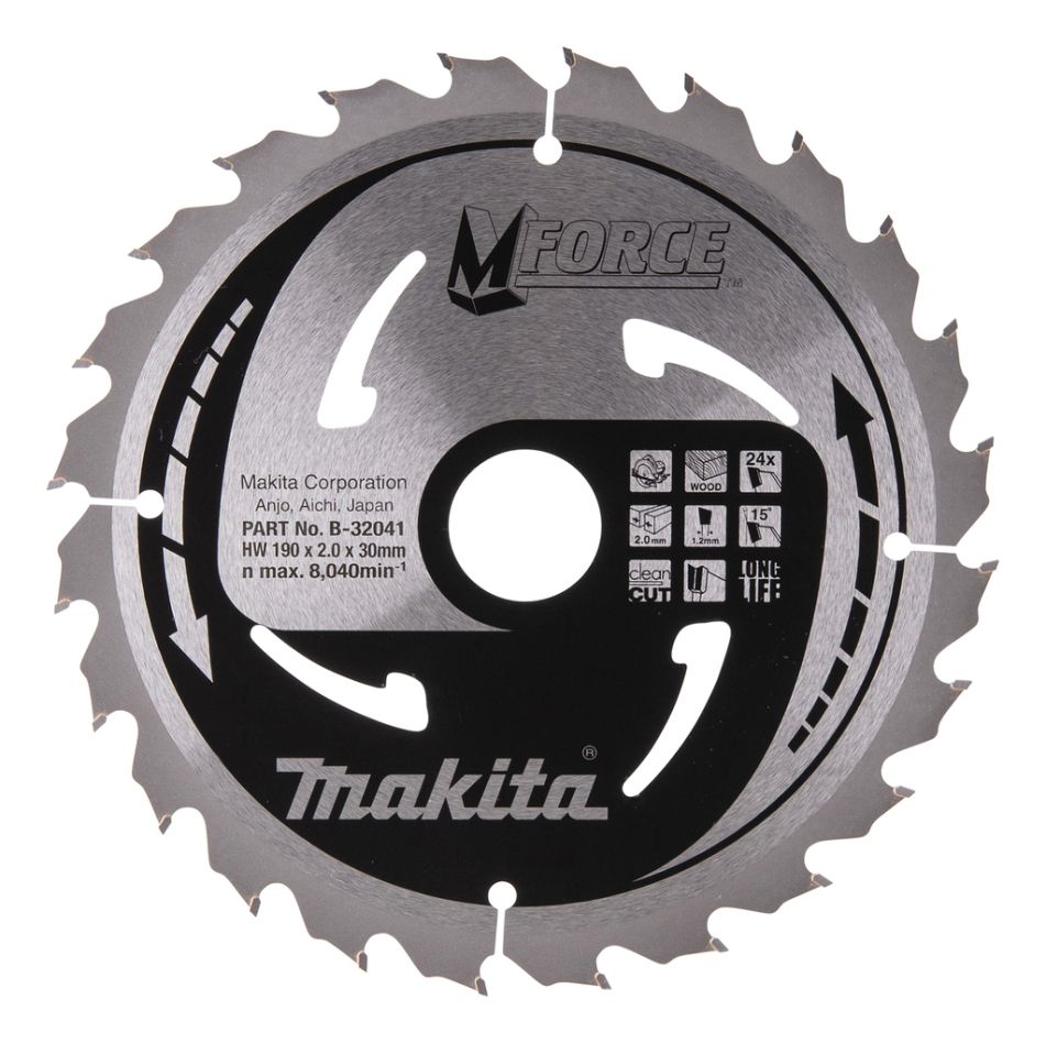 Makita Accessoires B-32041 Lame de scie HM Mforce 190 x 30 x 24T