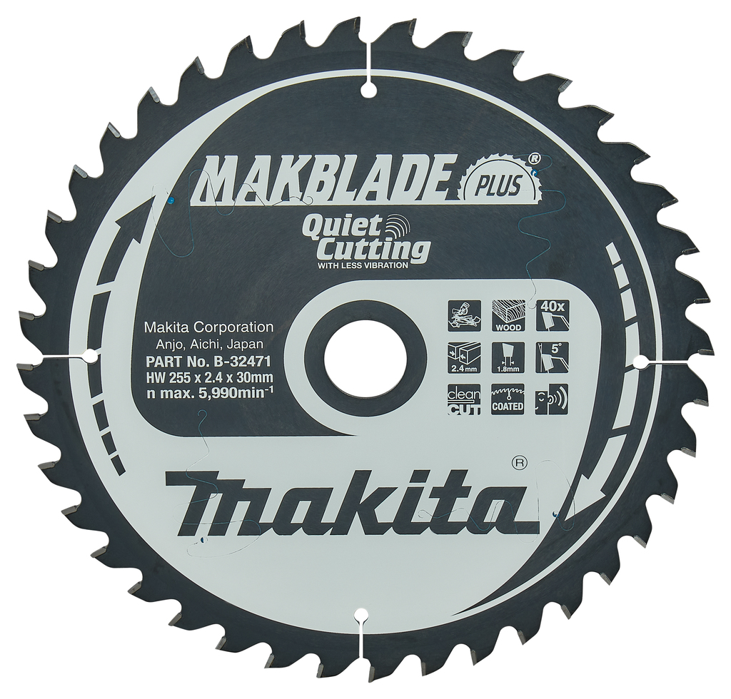 Makita Accessoires B-32471 Lame de scie à tronçonner Bois Makblade-Plus 255x30x2.4 40T 5g