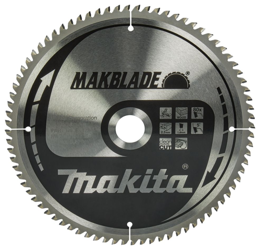 Makita Accessoires B-32845 Lame de scie à tronçonner Bois Makblade 260x30x2,3 80T 5g