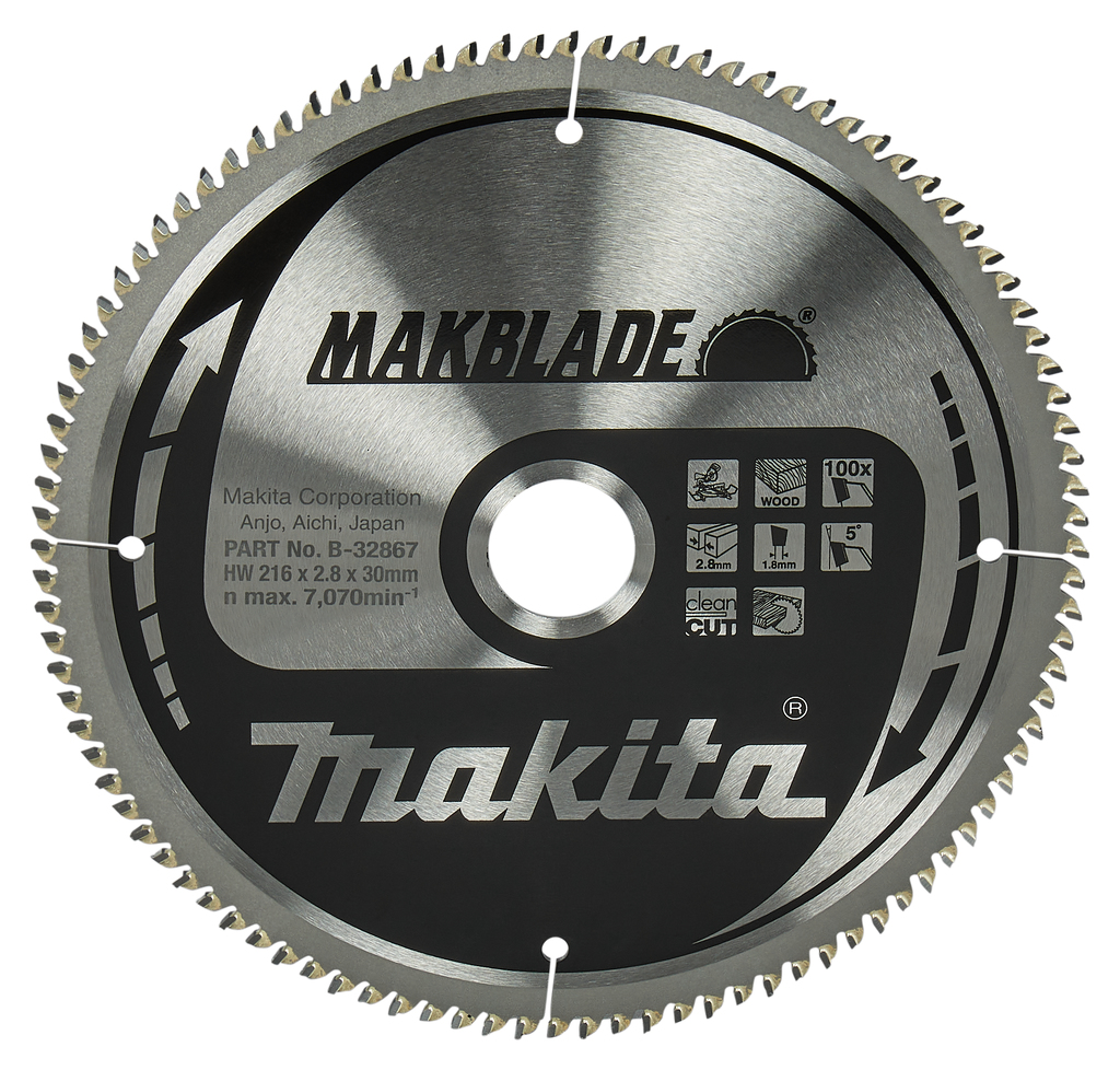 Makita Accessoires B-32867 Lame de scie HM pour bois 216 x 30 x 100T