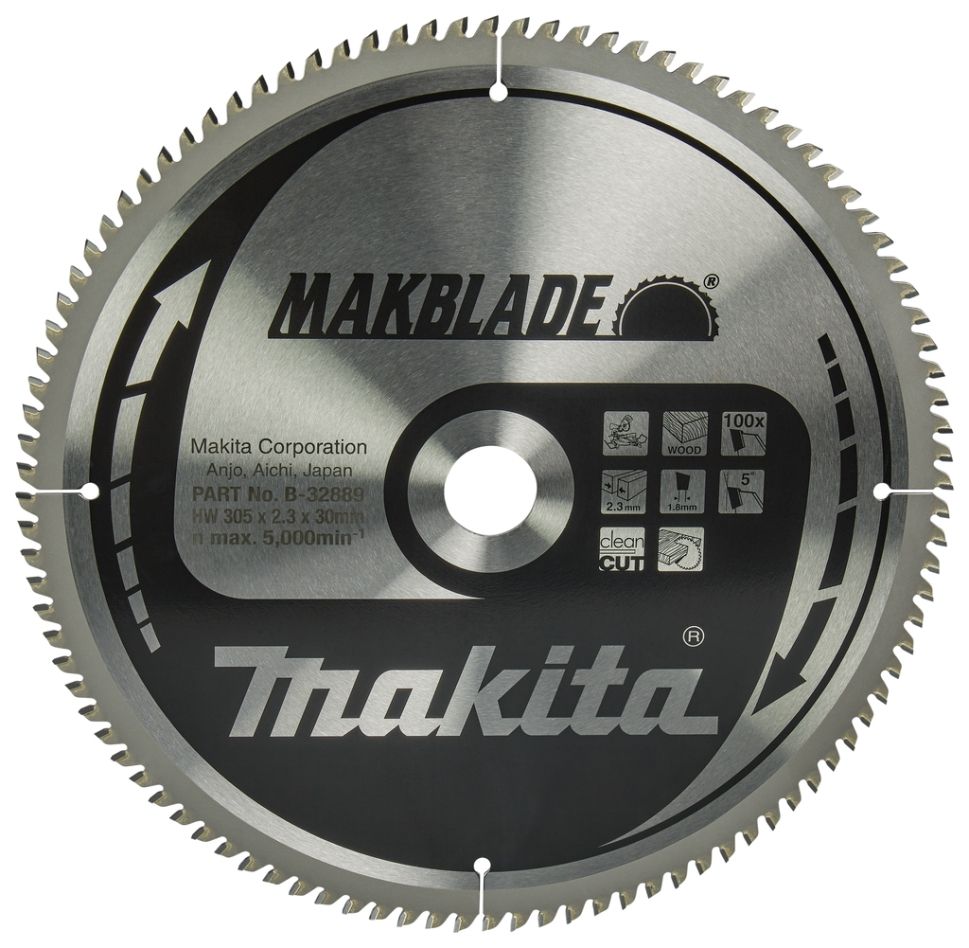 Makita Accessoires B-32889 Lame de scie HM pour bois 305 x 30 x 100T