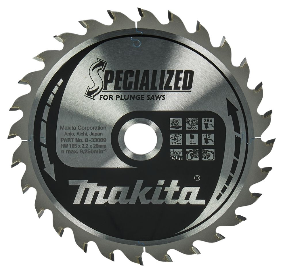 Makita Accessoires B-33009 HM-Lames carbures spécialisée 165 x 20 x 28T