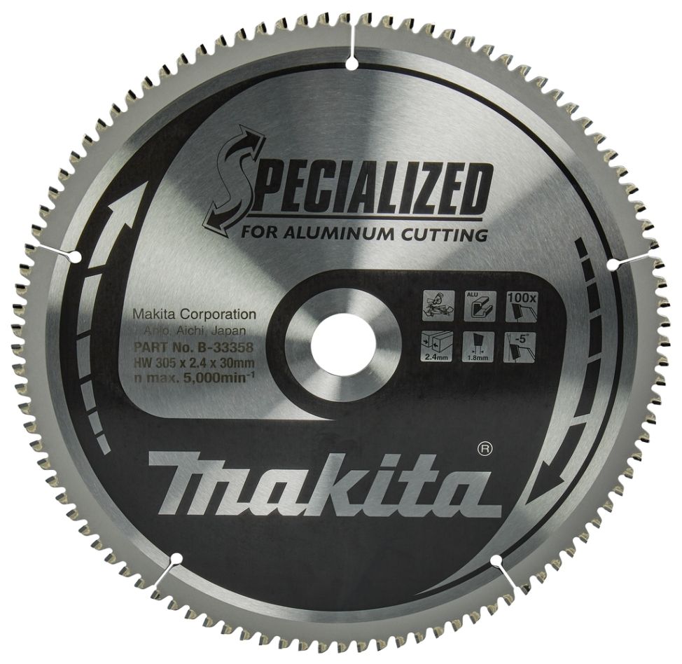 Makita Accessoires B-33358 Lame de scie HM Spec. Aluminium 305 x 30 x 100T