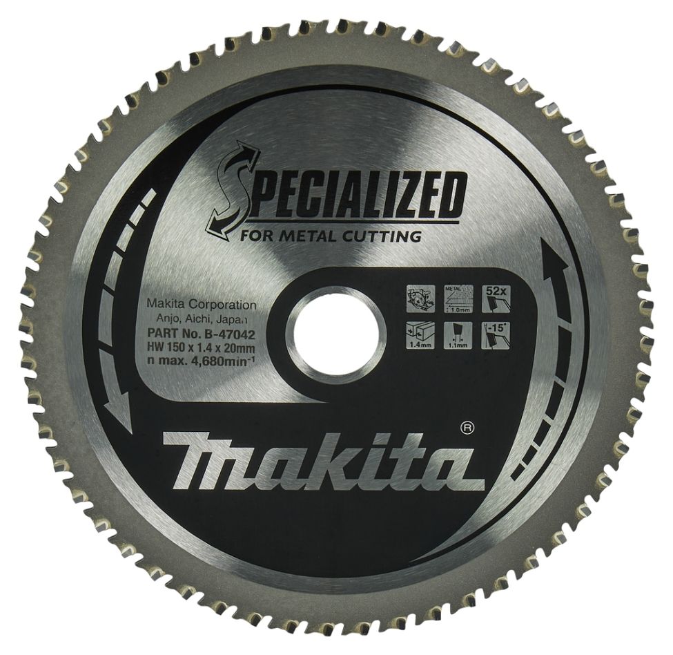 Makita Accessoires B-47042 Lame de scie 150x20x52 pour tôle fine de 1 mm