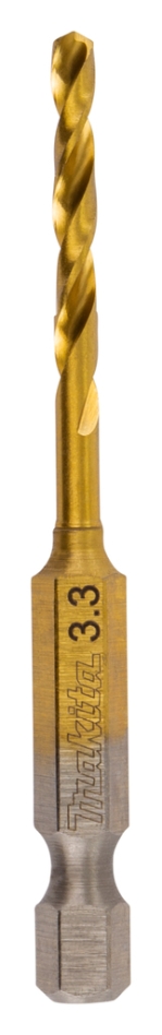 Makita Accessoires B-50902 Forets courts à métaux HSS-Tin d''étain 3.3x70mm