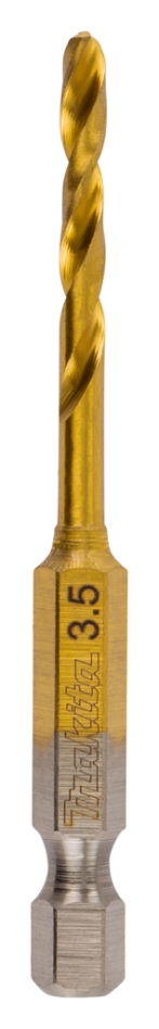 Makita Accessoires B-50918 Forets courts à métaux HSS-Tin d''étain 3,5x70mm