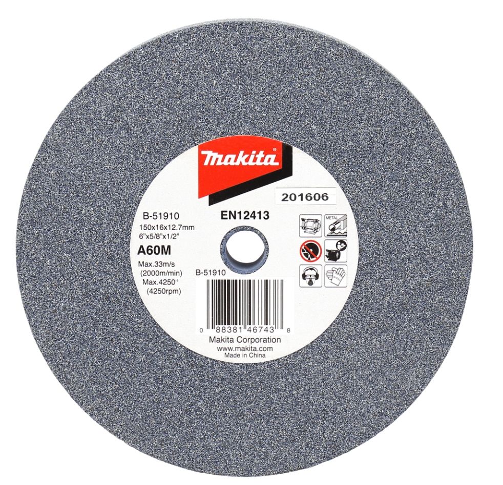 Makita Accessoires B-51910 Meule en acier 150 x 16 x 12,7mm K60