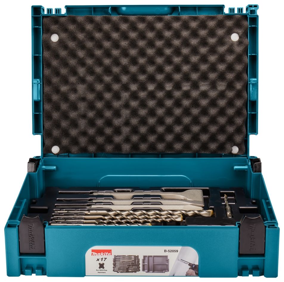 Makita Accessoires B-52059 Jeu de forets/perceuses 17 pièces SDS-PLUS, en Mbox1