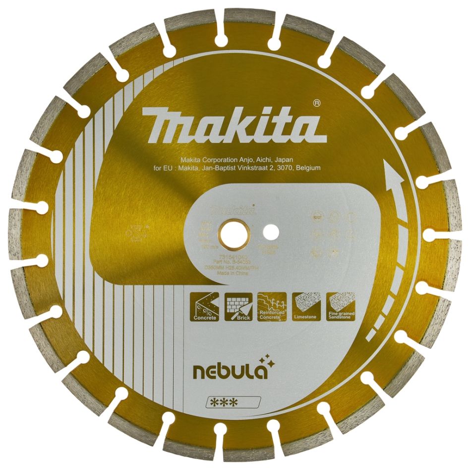 Makita Accessoires B-54053 Roue diamantée 350 x 25,4 mm Orange