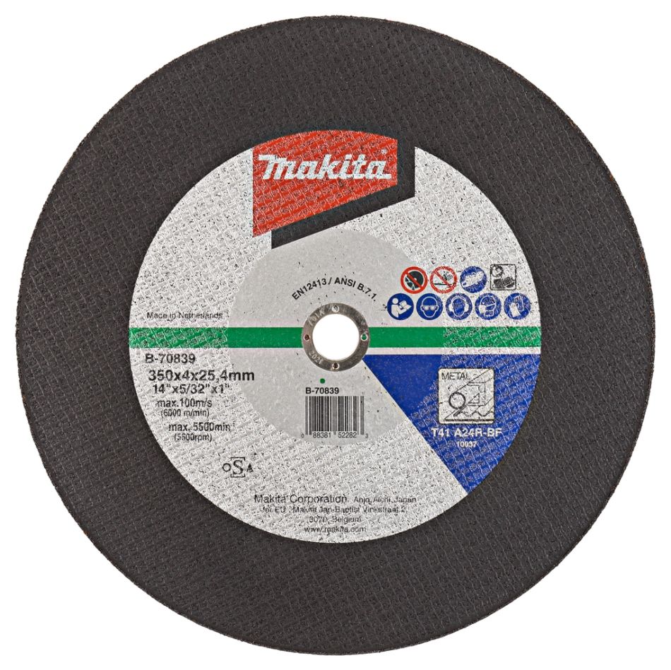 Makita Accessoires B-70839 Disque de coupe Acier 350 x 25,4 x 4,0 mm