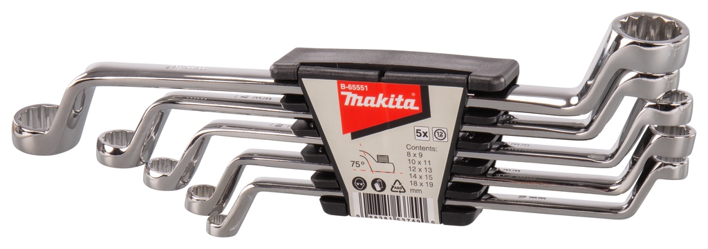 Makita Accessoires B-65551 Jeu de clés à anneaux 5 pièces