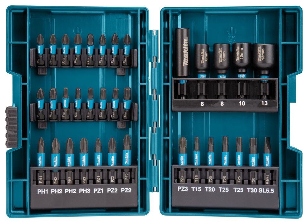 Makita Accessoires B-66880 Kit de tournevis à chocs 35 pièces X Impact Black
