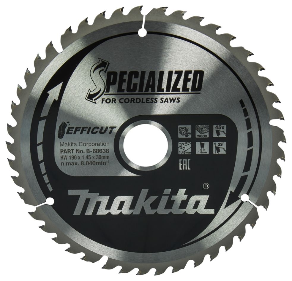 Makita Accessoires B-68638 Lame de scie circulaire pour bois Efficient 190 x 30 x 1,45T
