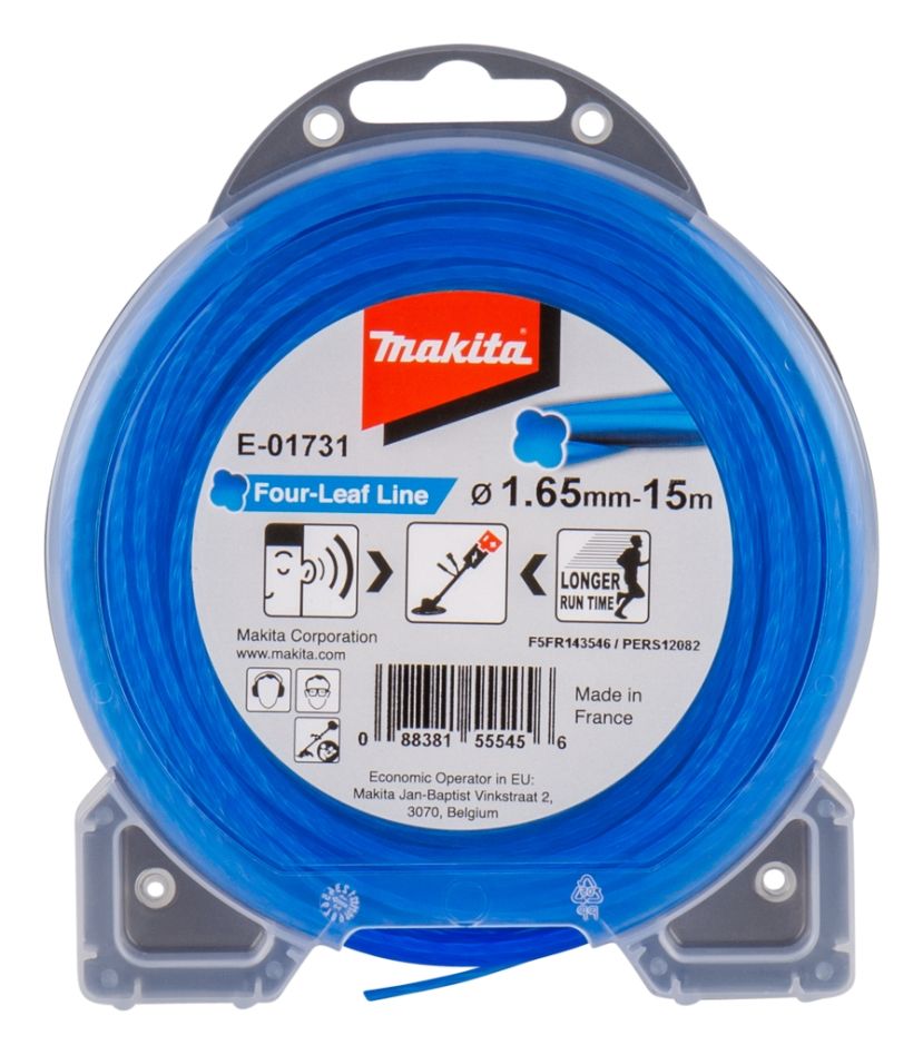 Makita Accessoires E-01731 Fil de coupe bleu 1,65mm x 15 mtr pour débroussailleuses