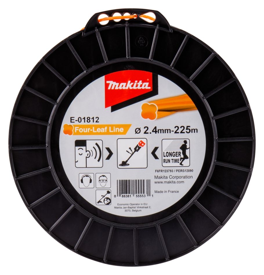 Makita Accessoires E-01812 Fil de coupe 2,4 x 225 mètres Orange