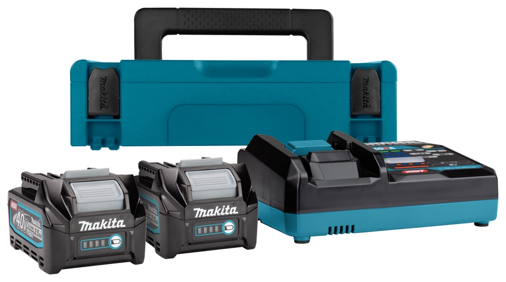 Makita Accessoires 191J81-6 Kit de démarrage XGT DC40RA/2xBL4025 XGT 40V Max 2.5Ah Li-Ion + chargeur DC40RA en MBox
