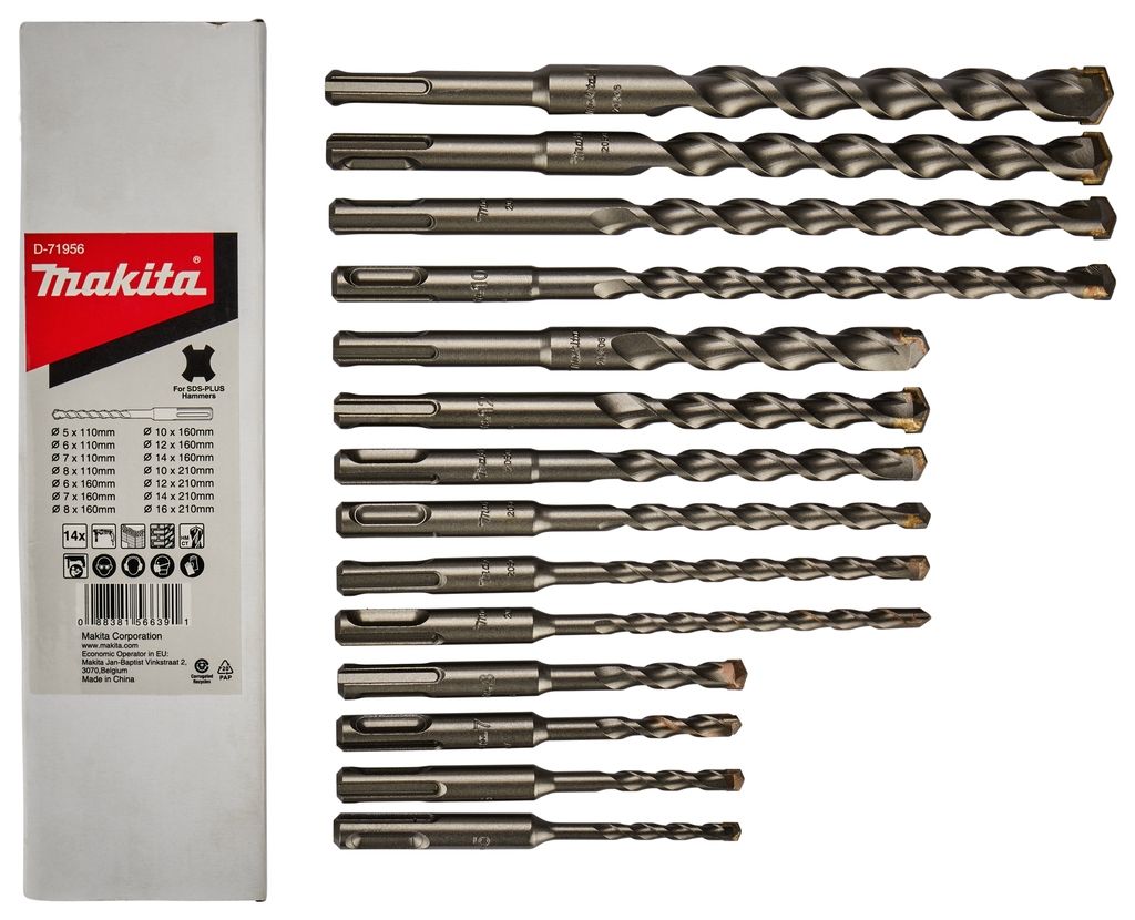 Makita Accessoires D-71956 jeu de forets 14 pièces SDS-PLUS