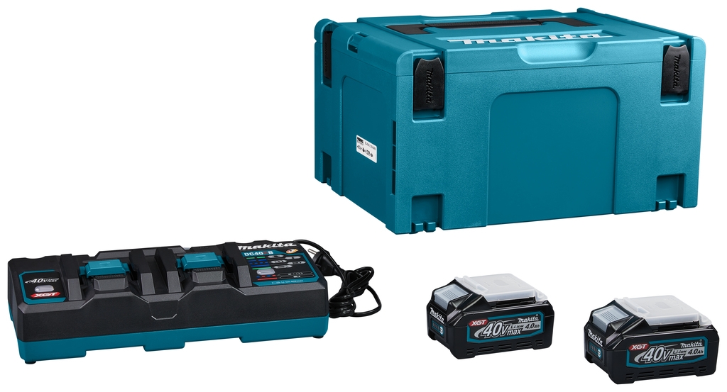 Makita Accessoires 191U00-8 Kit de démarrage XGT DC40RB Duo chargeur + 2 x Batterie BL4040 40V max 4.0Ah en MBox
