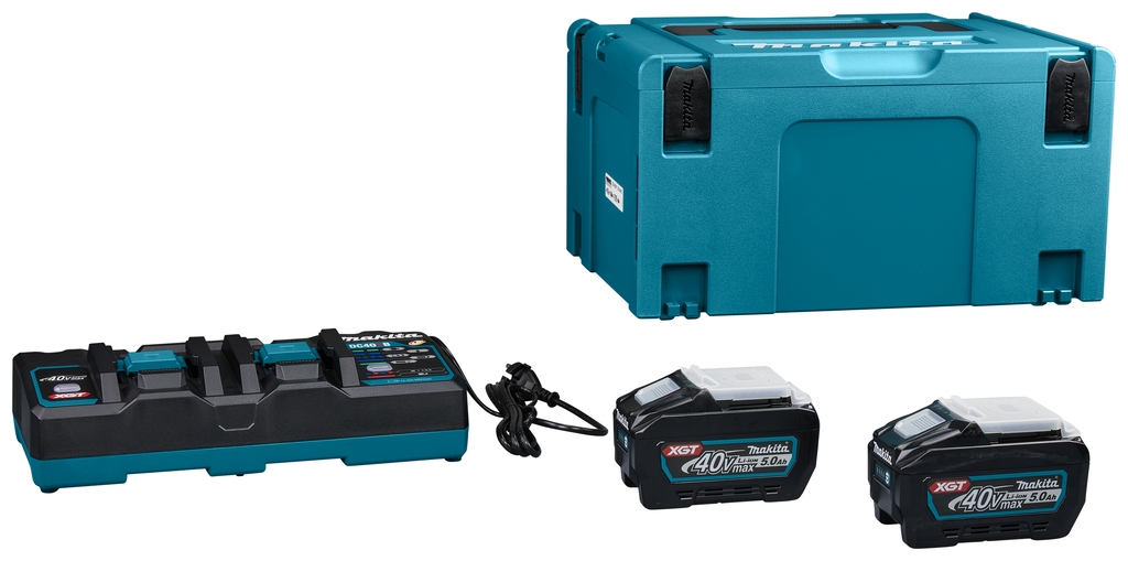 Makita Accessoires 191U13-9 Kit de démarrage XGT DC40RB Duo chargeur + 2 x Batterie BL4050F 40V max 5.0Ah en MBox