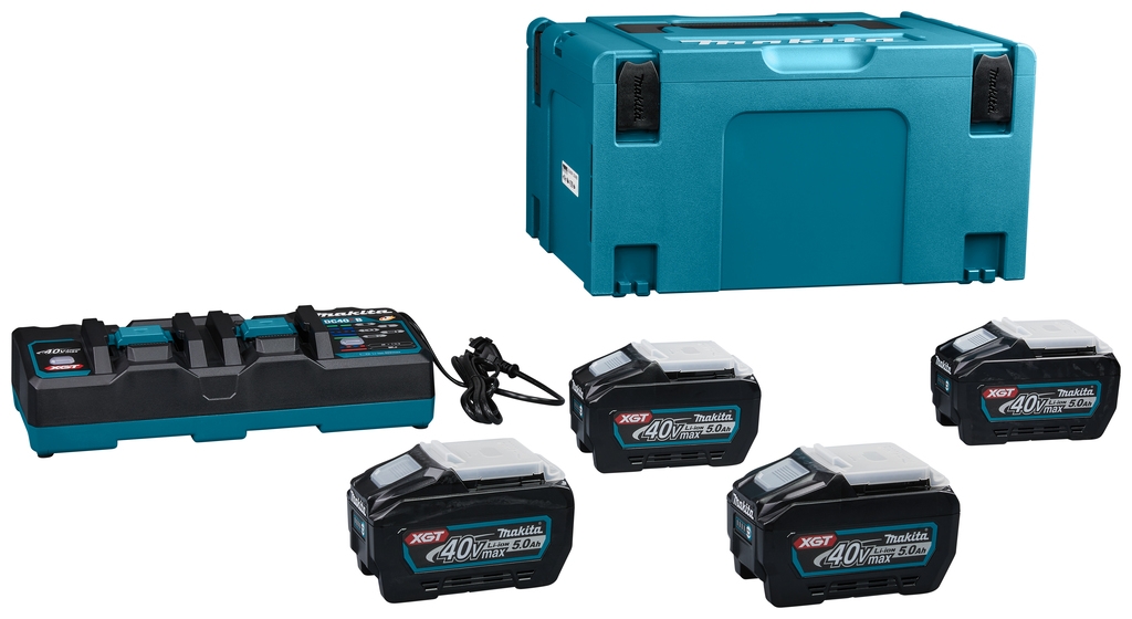 Makita Accessoires 191U42-2 Kit de démarrage XGT DC40RB Duo chargeur + 4 x Batterie BL4050F 40V max 5.0Ah en MBox