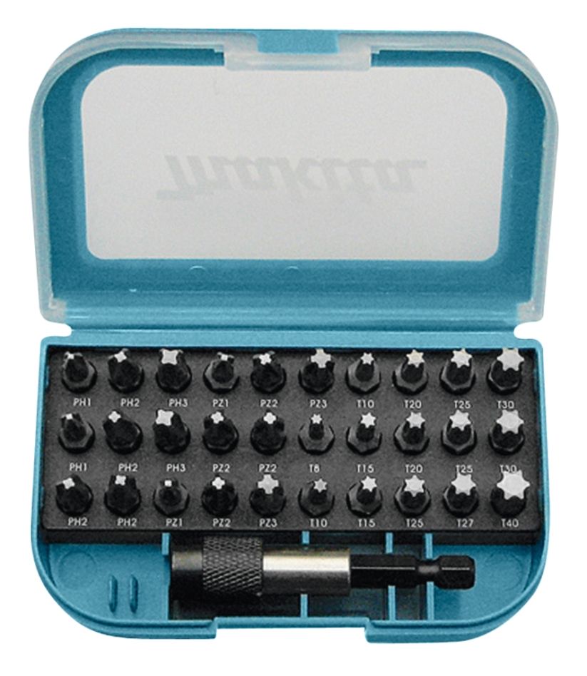 Makita Accessoires P-73374 Jeu d''embouts de 31 pièces en boîte en plastique avec clip ceinture.