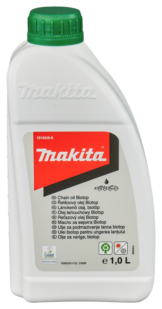 Makita Accessoires 1910U0-9 Huile pour tronçonneuse Biotop 1L