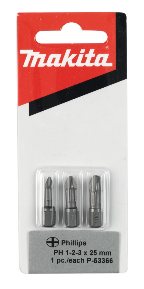 Makita Accessoires P-53366 3-pièces Embouts de vissage Torsion  Philips