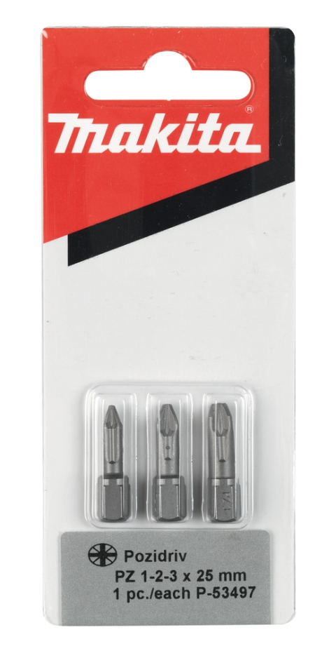 Makita Accessoires P-53497 Jeu de tournevis à torsion 3 pièces Pozidrive