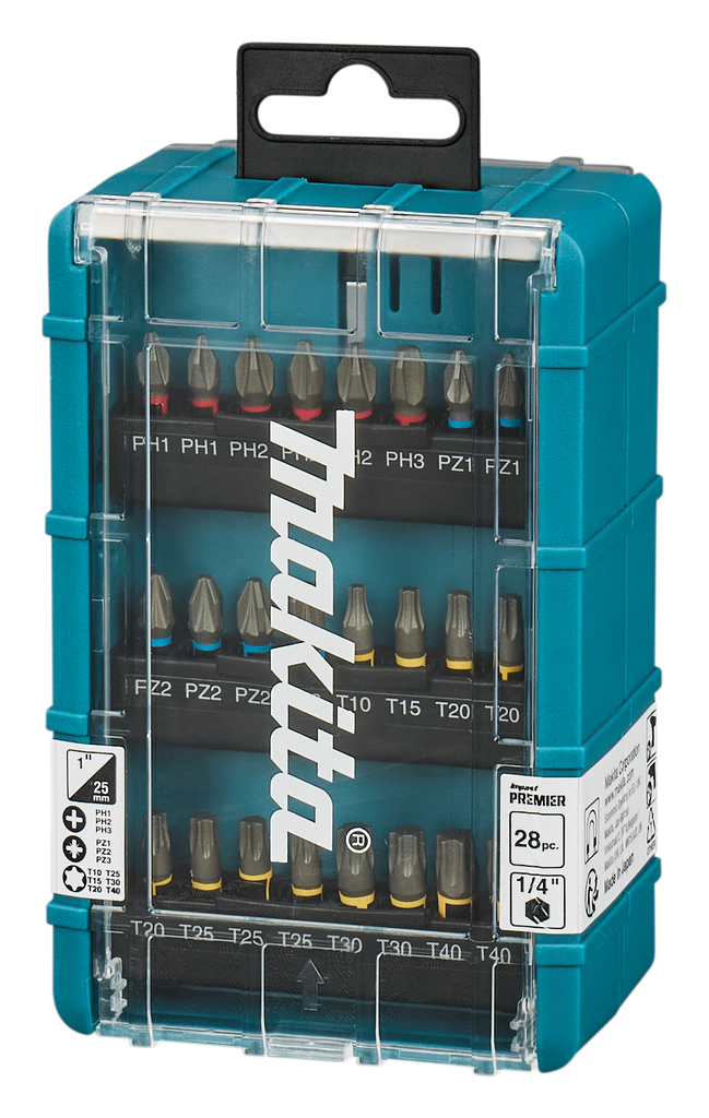Makita Accessoires E-25068 Jeu d'embouts de vissage à percussion 28 pièces