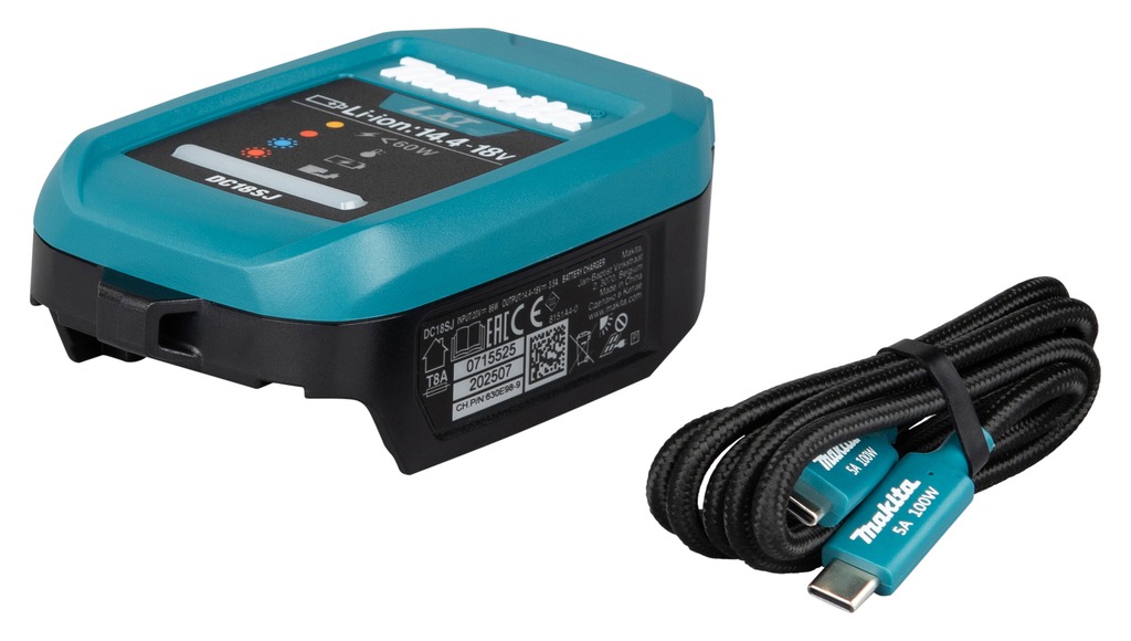 Makita Accessoires 1916D9-8 Chargeur LXT DC18SJ USB-C avec c&acirc;ble USB-C PD