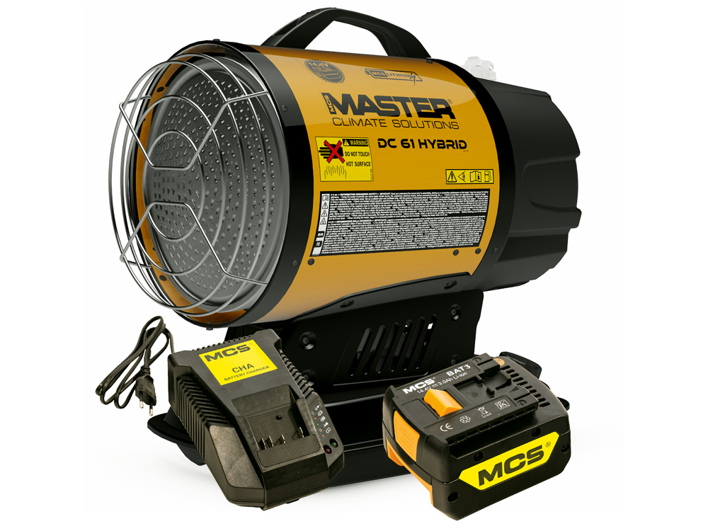 Master DC61SETCOMPL DC61 Battery/230 Volt Infrared Diesel Heater 17kW avec batterie et chargeur