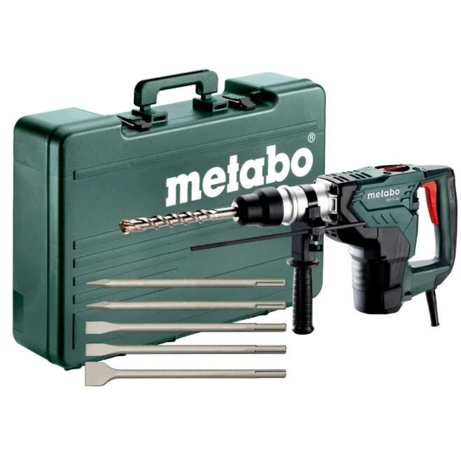 Metabo 691057000 Marteau combin&eacute; KH 5-40 7,1 J 1 100 W dans un coffret + jeu de 5 burins