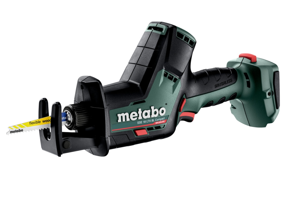 Metabo 602366840 SSE 18 LTX BL Scie alternative compacte 18V sans batteries et chargeur en métabox