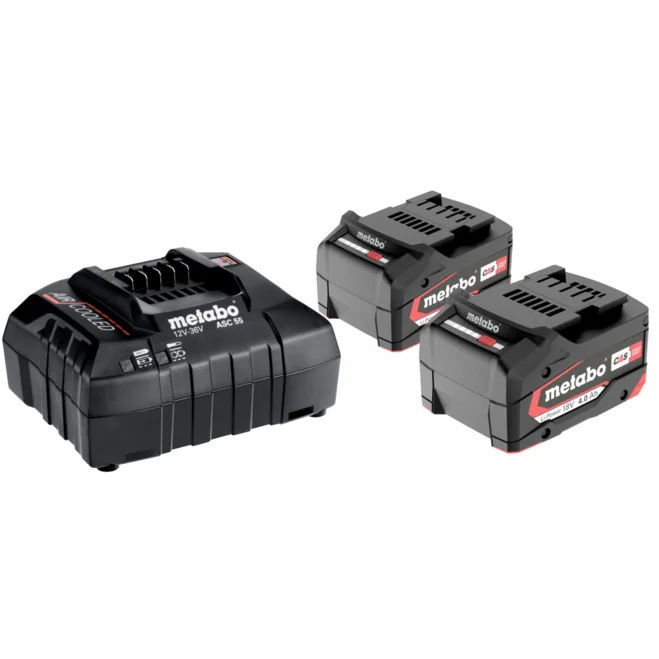 Metabo Accessoires 685050000 Pack batterie 2 x 18V 4.0Ah Li-Ion + 1 x chargeur ASC 55