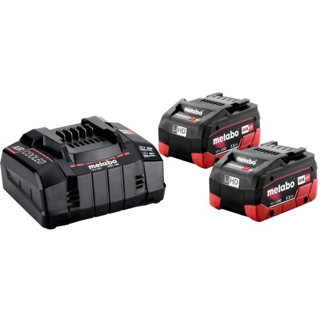 Metabo Accessoires 685122000 Pack batterie 2 x 18V LiHD 5,5Ah + 1 x Chargeur ASC 145