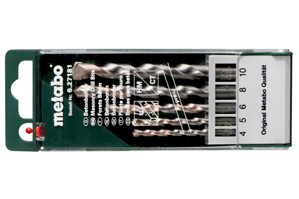 Metabo Accessoires 627181000 Jeu de mèches à béton pro, 5 pièces