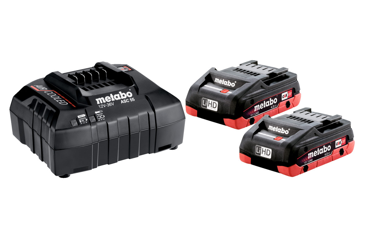 Metabo Accessoires 685163000 Batterie 2 x 18V 4.0Ah LiHD + 1 x chargeur ASC 55